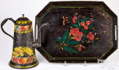 TWO PIECES OF TOLEWARE, 19TH C