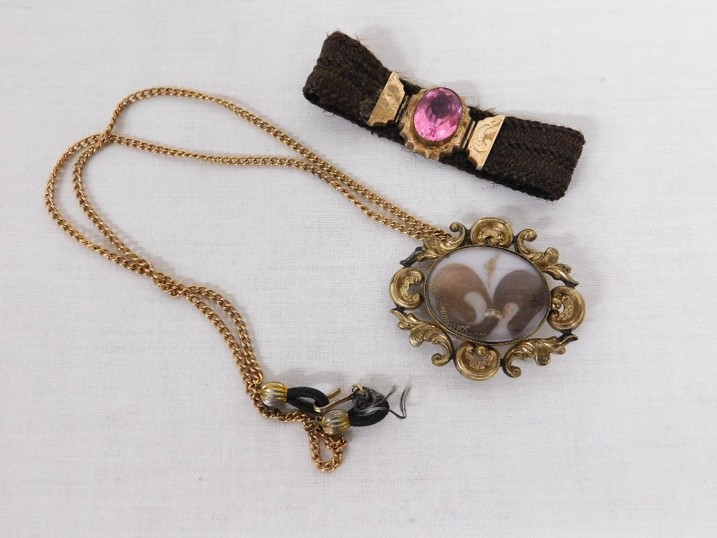 TWO PIECES OF VICTORIAN ERA HAIR