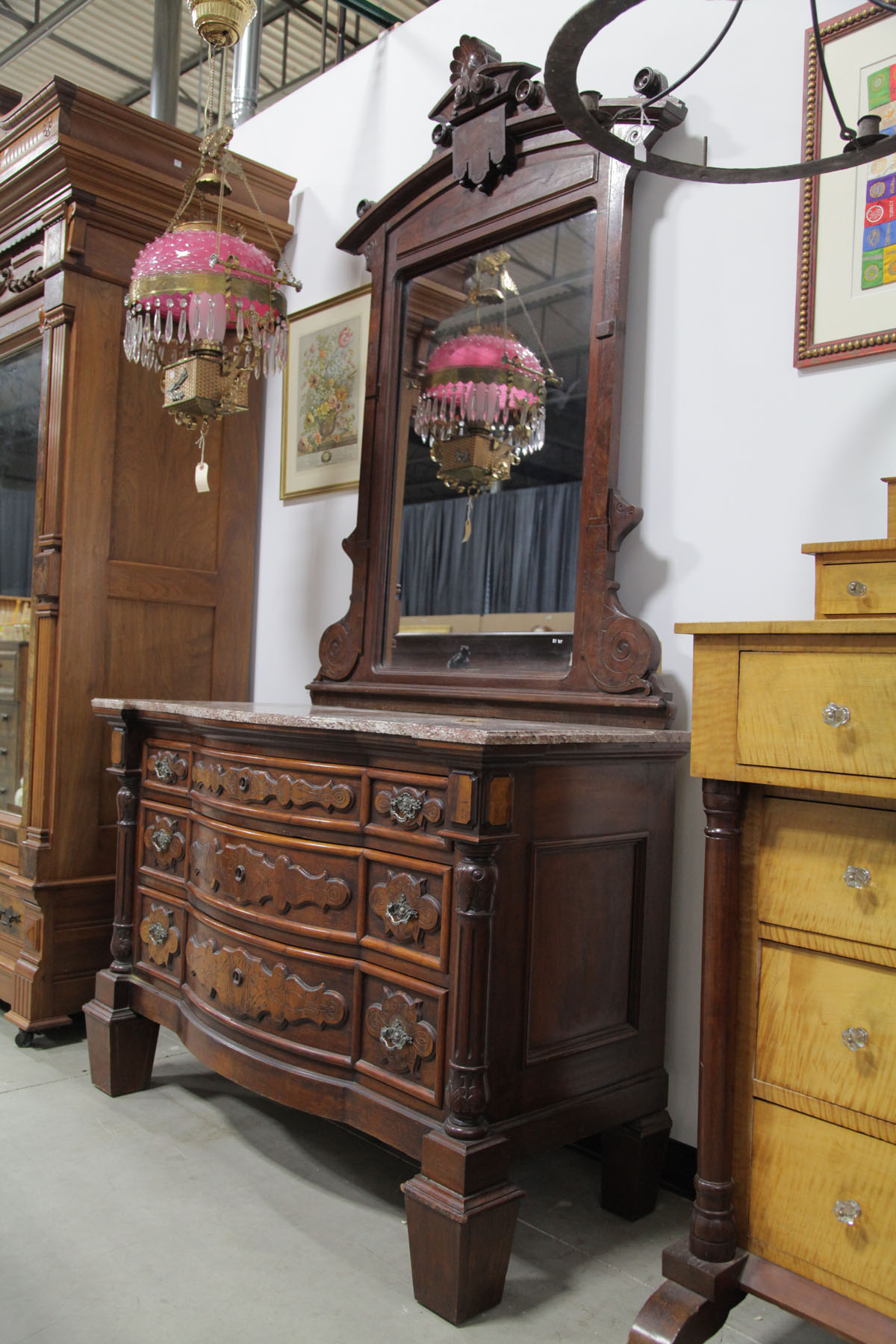 TWO PIECES OF VICTORIAN FURNITURE.