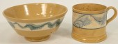 TWO PIECES OF YELLOWWARE, TO I