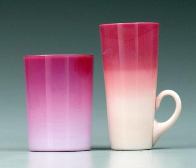 Two pieces peachblow: tapered