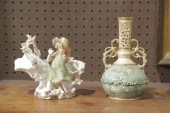 TWO PIECES PORCELAIN. Figural