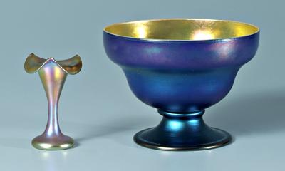 Two pieces Quezel art glass: