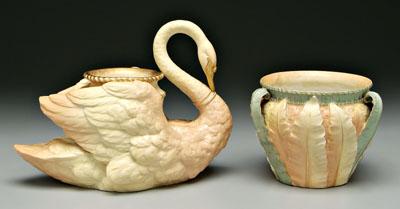 Two pieces Royal Worcester: vase