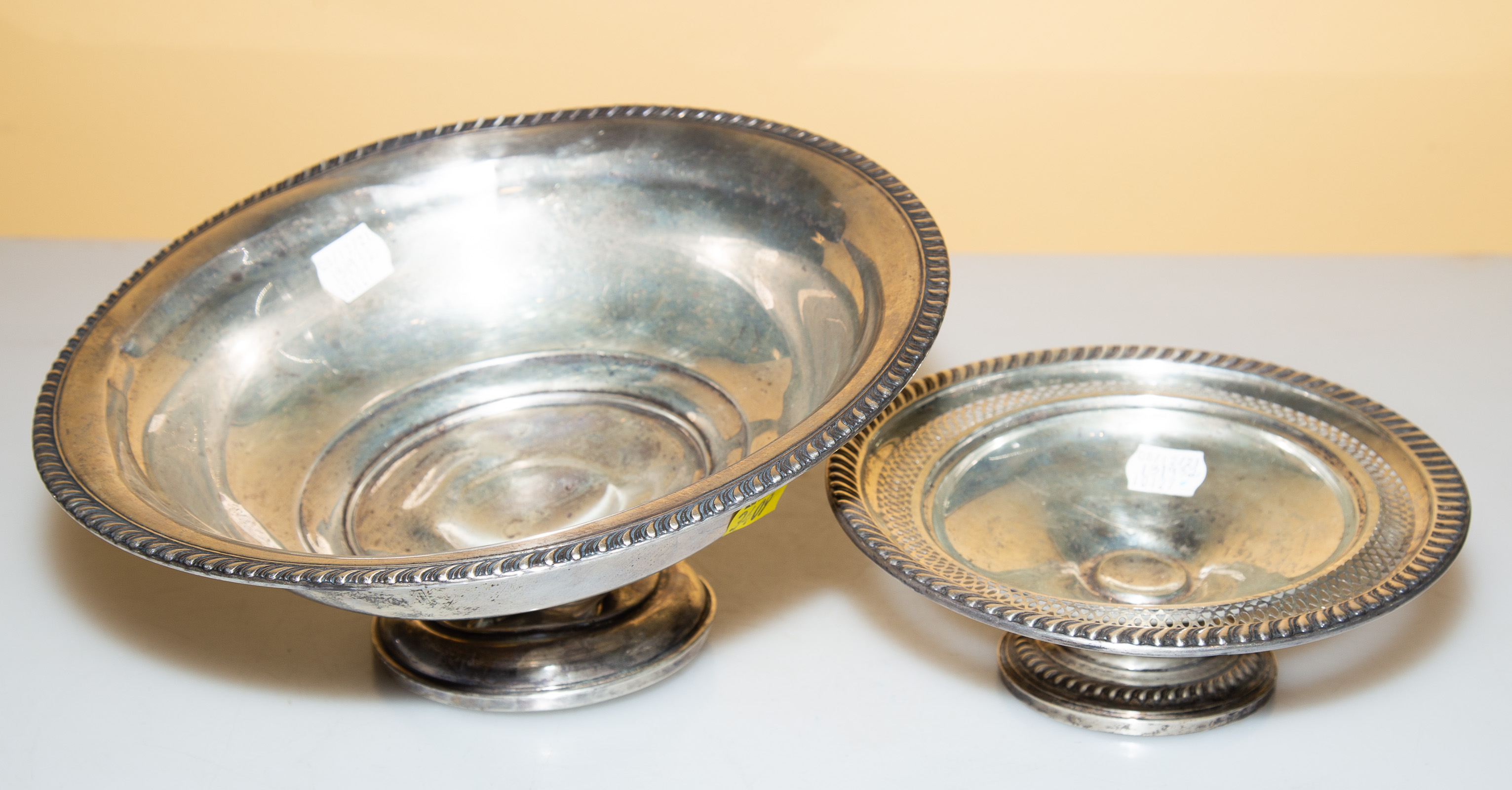 TWO PIECES WEIGHTED STERLING SILVER