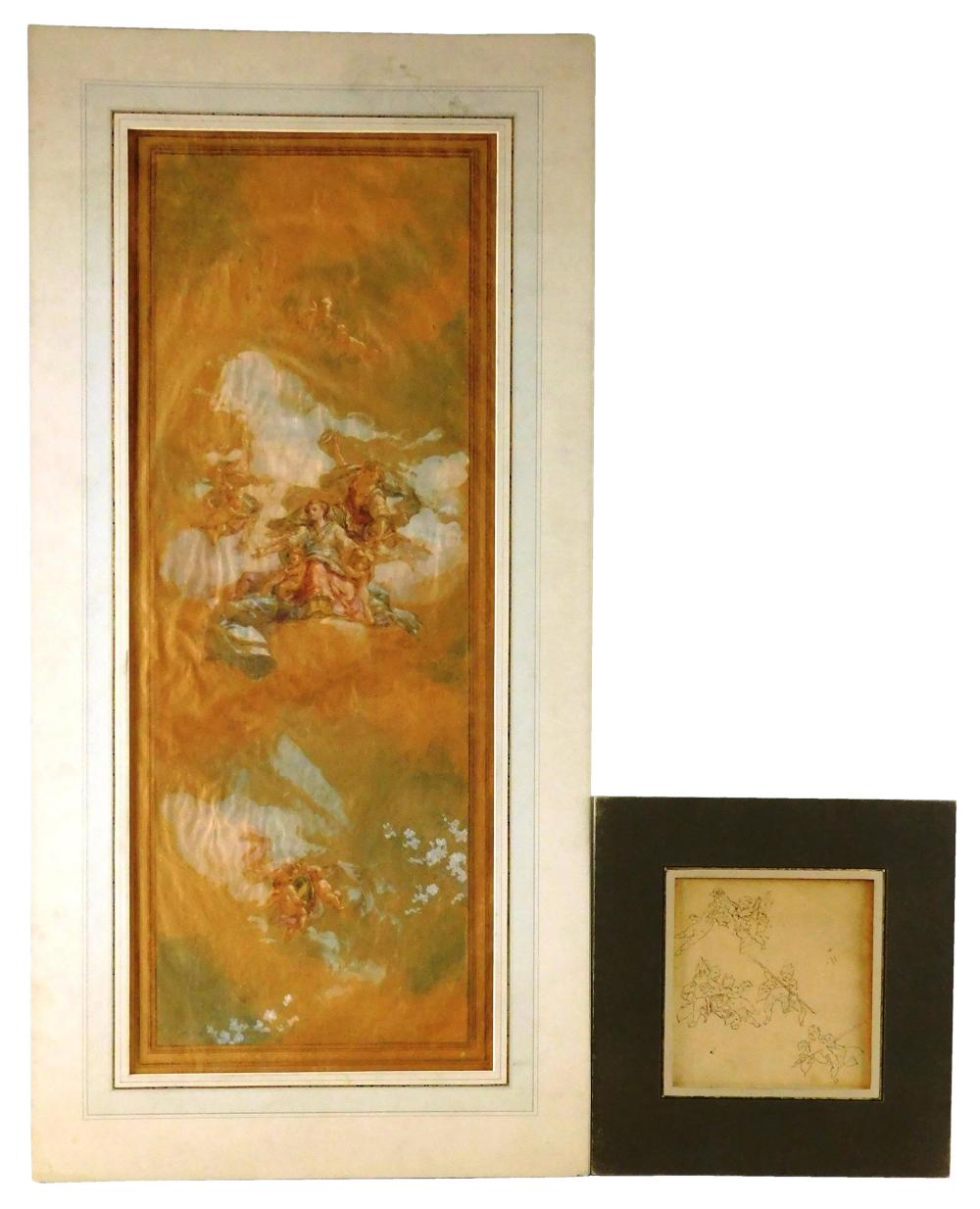 TWO PIECES WITH CHERUBS, A FRENCH