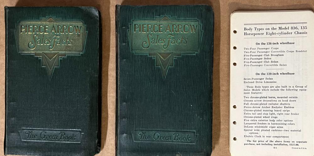 TWO PIERCE ARROW SALES FACTS -