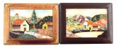 TWO PIETRA DURA AND LEATHER BO