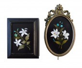 TWO PIETRA DURA PLAQUES, ITALI