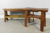 TWO PINE BENCHES, QUEBEC, 19TH