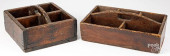 TWO PINE TOOL TOTES, 19TH C.<b