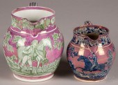 TWO PINK LUSTRE SUNDERLAND PIT