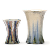 TWO PISGAH FOREST BEAKER VASES