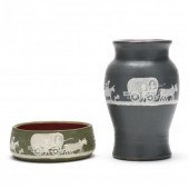 TWO PISGAH FOREST POTTERY VESS