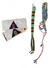 TWO PLAINS BEADED AWL CASESlat