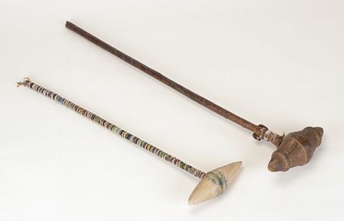 TWO PLAINS STONE HEADED CLUBSTwo