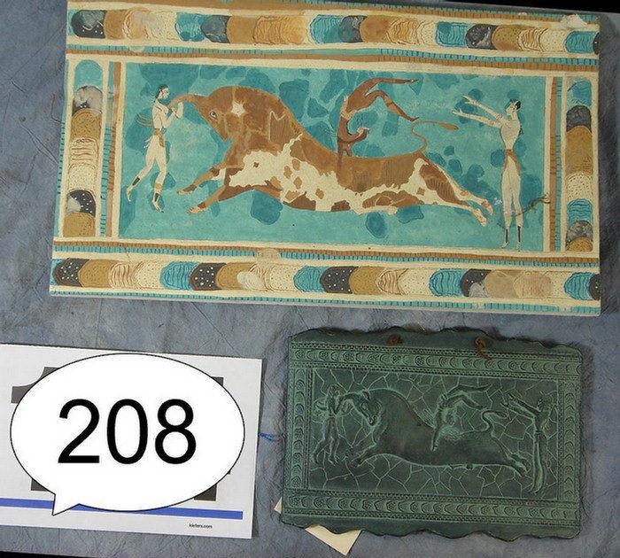 Two plaques with Olympic motifs,