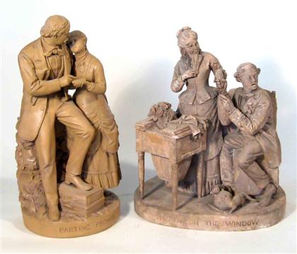 Two plaster Roger's groups   