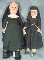 Two plastic and vinyl Nun Doll