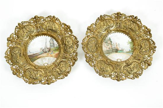 TWO PLATES IN FRAMES.  European 