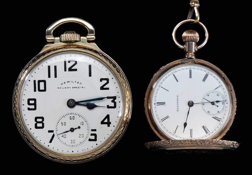 Two Pocket Watches American: one