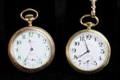 TWO POCKET WATCHES HAMILTON AN