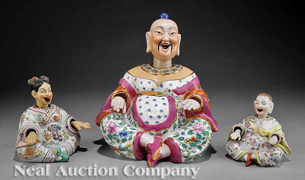 Two Polychrome and Gilt Porcelain