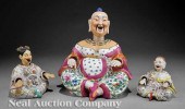 Two Polychrome and Gilt Porcel