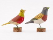TWO POLYCHROME BIRDS, LATE 20T