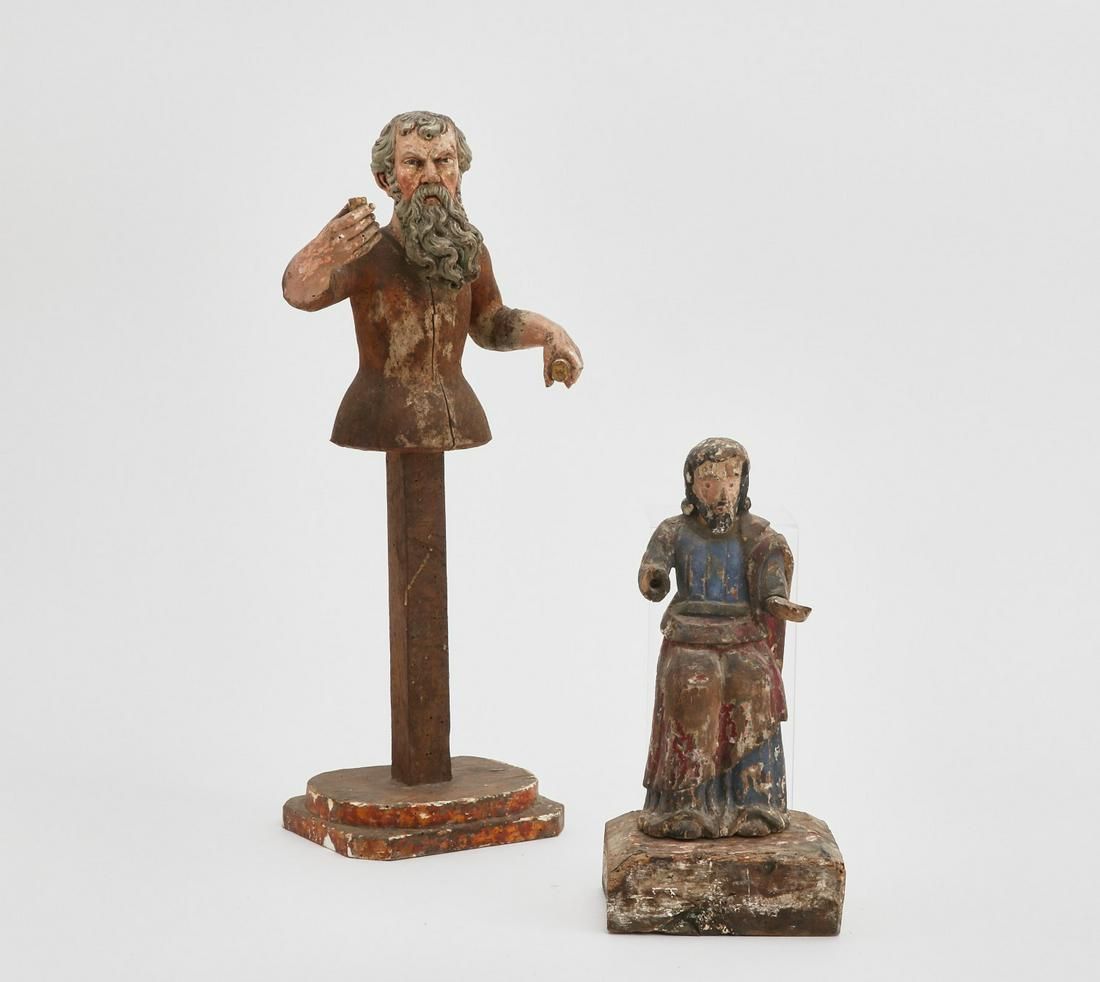 TWO POLYCHROME DECORATED FIGURESTwo