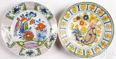 TWO POLYCHROME DELFTWARE CHARG