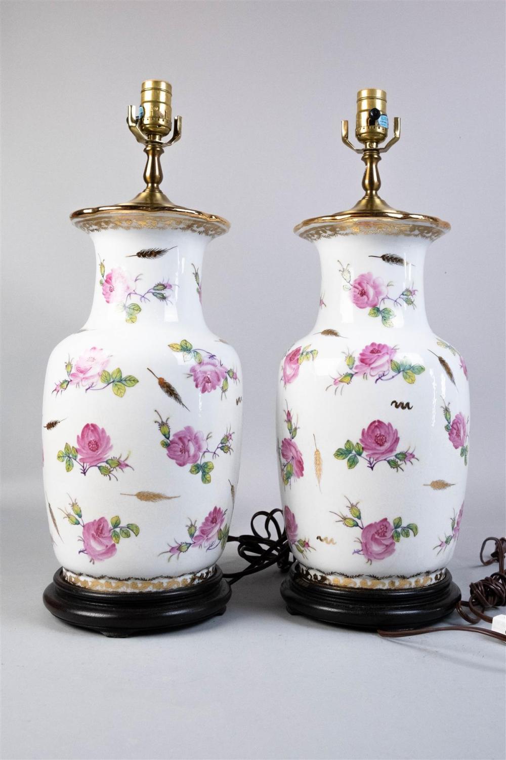TWO POLYCHROME FLORAL PORCELAIN