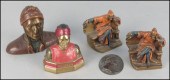 TWO POLYCHROME PAINTED BRONZE