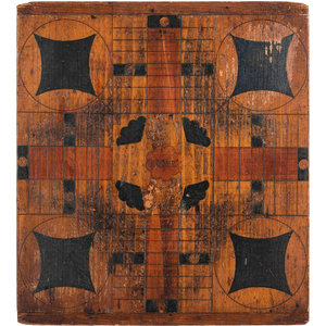 Two Polychrome Painted Game