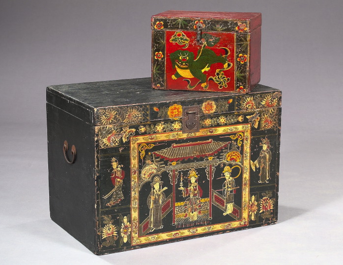 Two Polychromed Chinese Storage