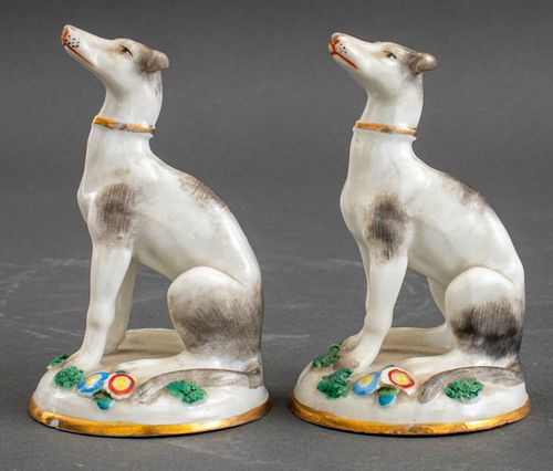 TWO POLYCHROMED ENGLISH PORCELAIN