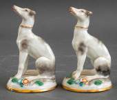 TWO POLYCHROMED ENGLISH PORCEL