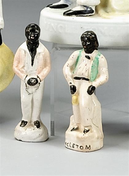 Two  polychromed Staffordshire