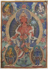 Two Polychromed Thangkas Tibet