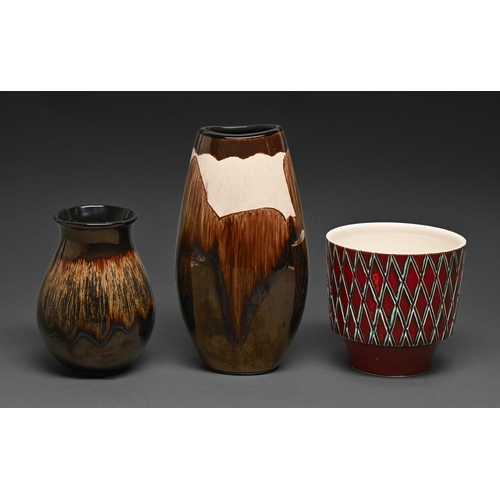 Two Poole Pottery vases and a