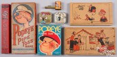 TWO POPEYE DIME BANKS, ETC.Two