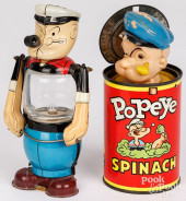 TWO POPEYE TOYS<br>Tin lithogr