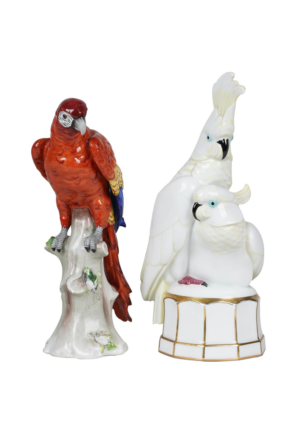 TWO PORCELAIN BIRD FIGURINESone