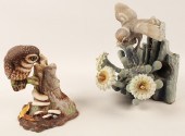 TWO PORCELAIN BIRD MODELS BY B