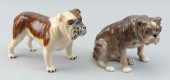 TWO PORCELAIN BULLDOGS 20TH CE