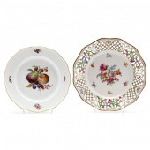 TWO PORCELAIN CABINET PLATES,