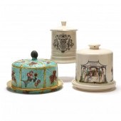TWO PORCELAIN CHEESE DOMES AND