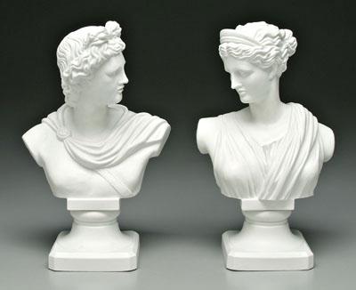 Two porcelain classical busts: