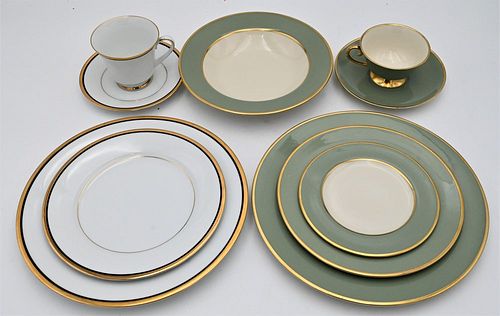 TWO PORCELAIN DINNERWARE SETS,