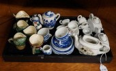 TWO PORCELAIN DOLL TEA SETS AN